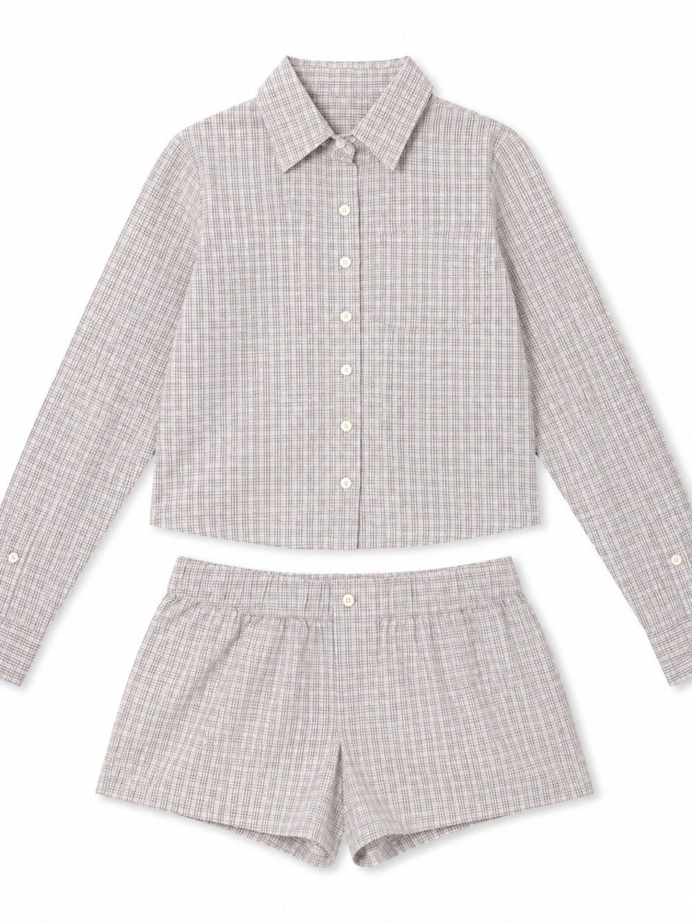 COTTON POPLIN SLEEP MICRO SHORT SET